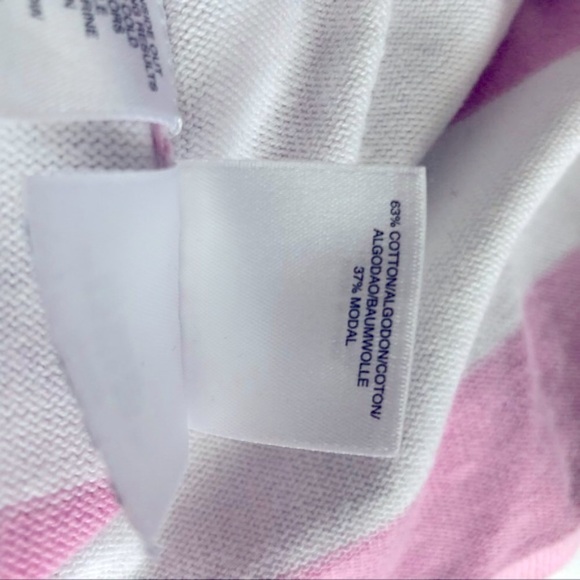 🚫Jones New York Sweater Crew Neck Striped White Pink Black, Size L - Picture 7 of 8